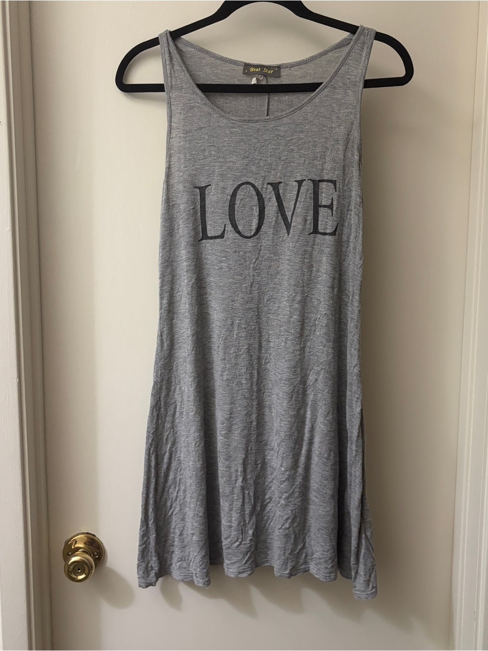 Brat Star Gray LOVE Sleeveless Dress